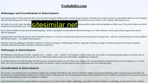 frohnhoefer.eu alternative sites