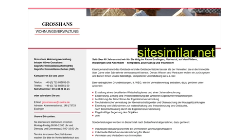Grosshans-wohnungsverwaltung similar sites