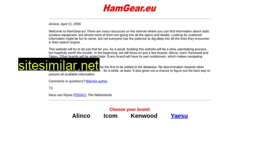 hamgear.eu alternative sites