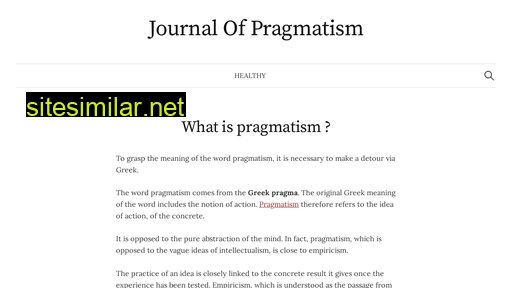 Journalofpragmatism similar sites