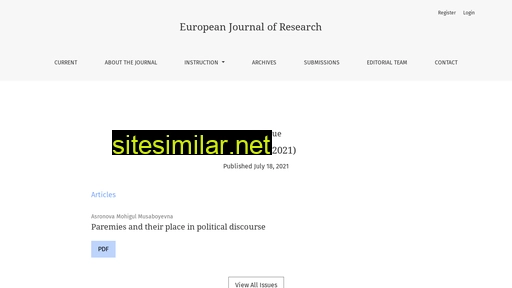 journalofresearch.eu alternative sites