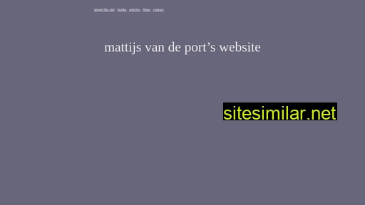 mattijsvandeport.eu alternative sites