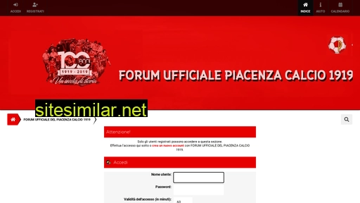 Piacenzacalcio similar sites