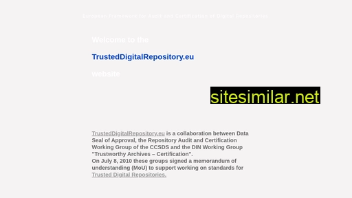 trusteddigitalrepository.eu alternative sites
