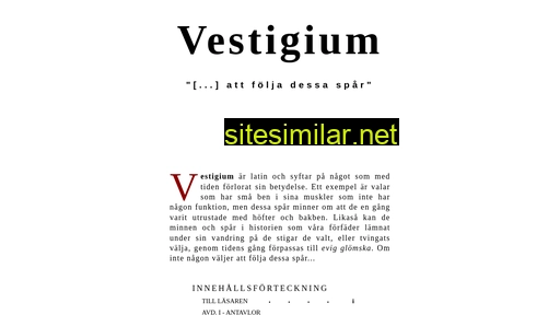 Vestigium similar sites