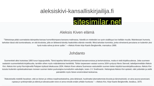 aleksiskivi-kansalliskirjailija.fi alternative sites