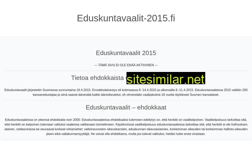 eduskuntavaalit-2015.fi alternative sites