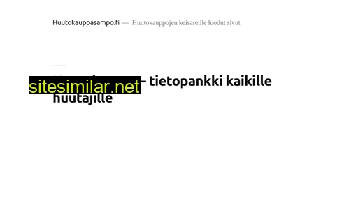 huutokauppasampo.fi alternative sites