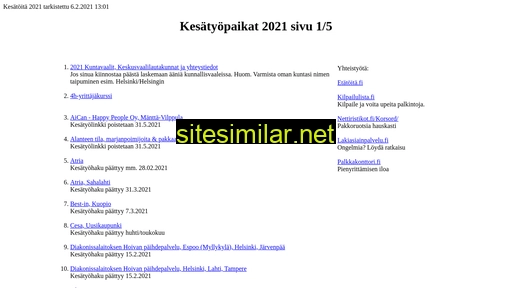 kesatoita.fi alternative sites
