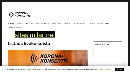 koronakonsertit.fi alternative sites