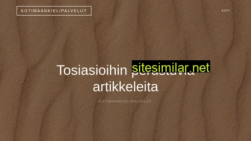 kotimaankielipalvelut.fi alternative sites