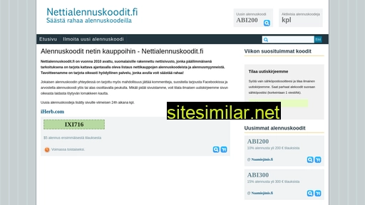 nettialennuskoodit.fi alternative sites