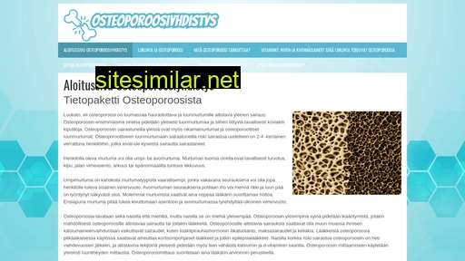 Osteoporoosiyhdistys similar sites