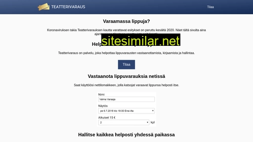teatterivaraus.fi alternative sites