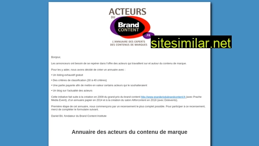 acteursdubrandcontent.fr alternative sites