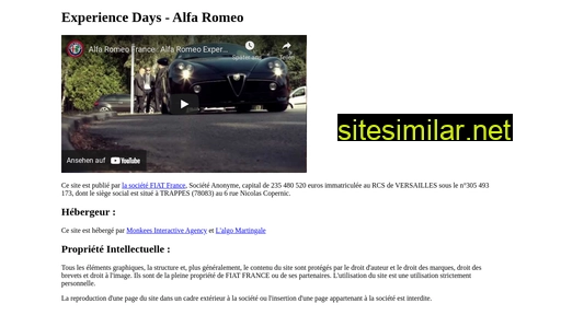 alfaromeoexperiencedays.fr alternative sites