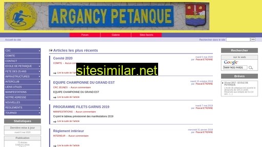 argancy-petanque.fr alternative sites