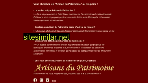 artisandupatrimoine.fr alternative sites