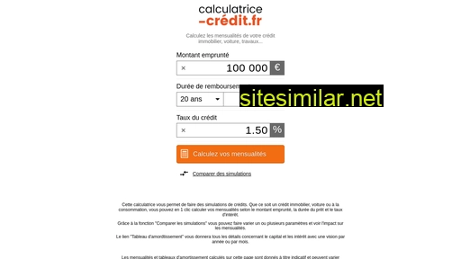 Calculatrice-credit similar sites