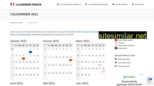 calendrierfrance.fr alternative sites