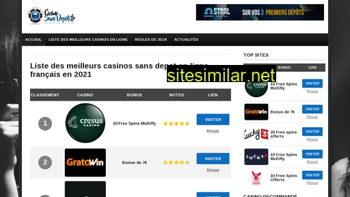 Casinosansdepots similar sites
