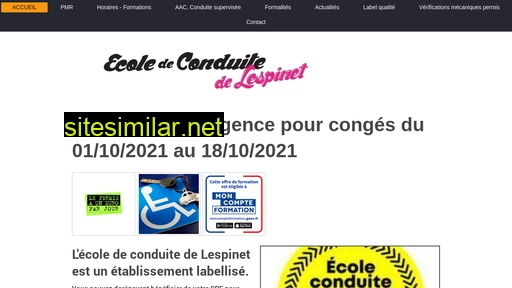ecoledeconduitedelespinet.fr alternative sites