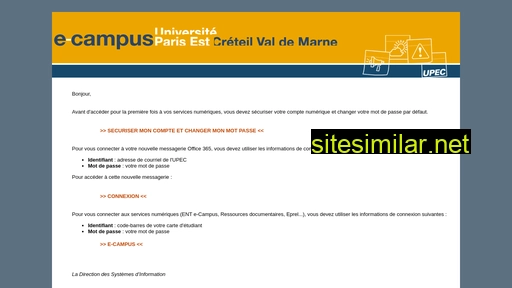 e-campus.u-pec.fr alternative sites