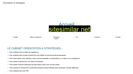 orientationetstrategies.fr alternative sites