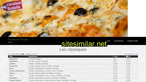 Provencepizzas similar sites