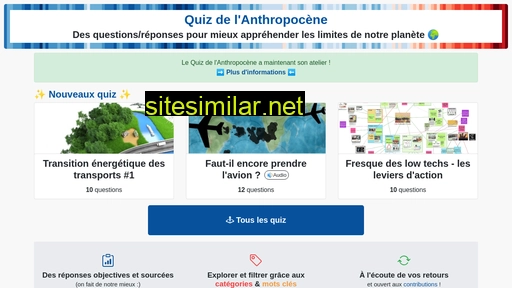 quizanthropocene.fr alternative sites