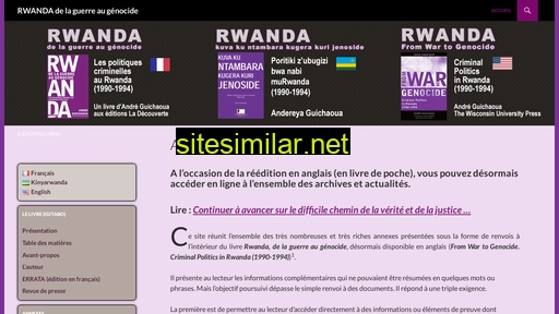Rwandadelaguerreaugenocide similar sites
