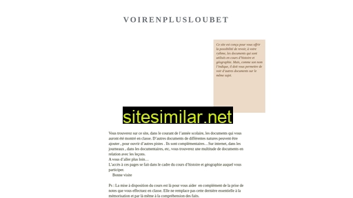 voirenplusloubet.free.fr alternative sites