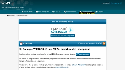 wims.univ-cotedazur.fr alternative sites
