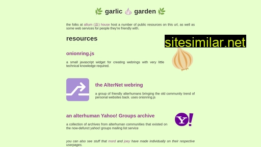 garlic.garden alternative sites