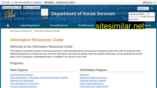cdss.ca.gov alternative sites