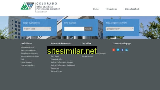 Coloradojudicialperformance similar sites