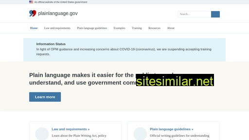 plainlanguage.gov alternative sites