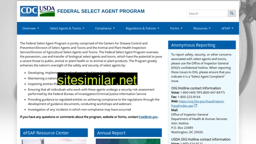 selectagents.gov alternative sites