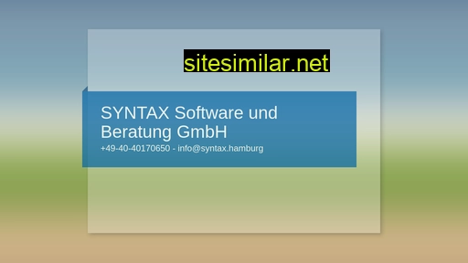 syntax.hamburg alternative sites