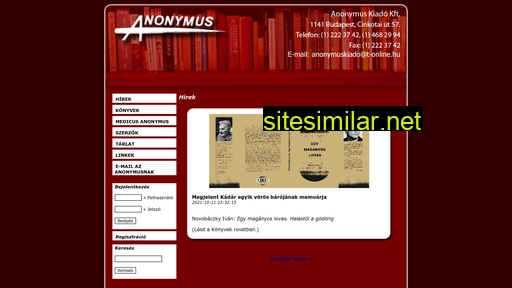Anonymuskiado similar sites