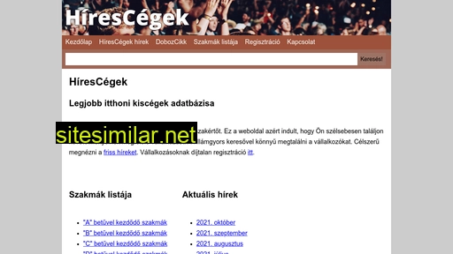 hirescegek.hu alternative sites