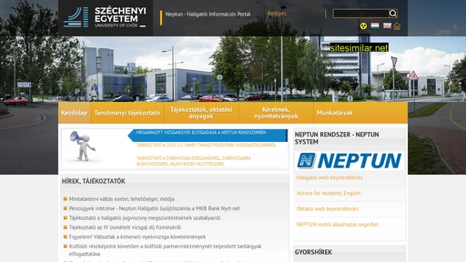 neptun.sze.hu alternative sites