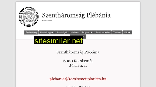 piaristaplebania.hu alternative sites