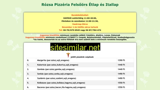 pizzeriafelsoors.hu alternative sites