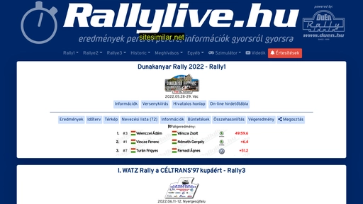 rallylive.hu alternative sites