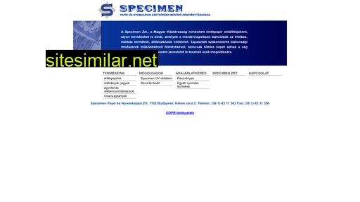specimen.hu alternative sites