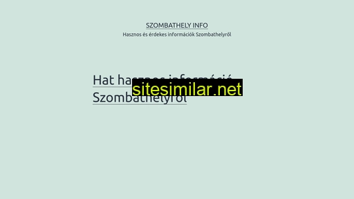 szombathely-info.hu alternative sites