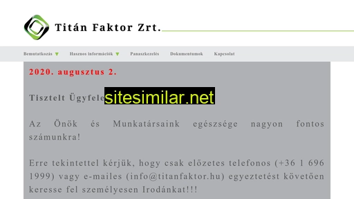 titanfaktor.hu alternative sites