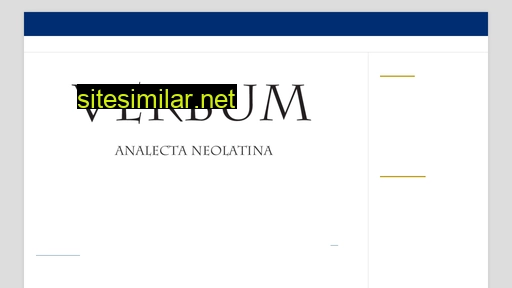 Verbum-analectaneolatina similar sites