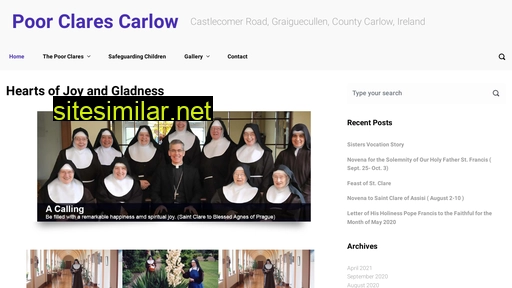 poorclarescarlow.ie alternative sites
